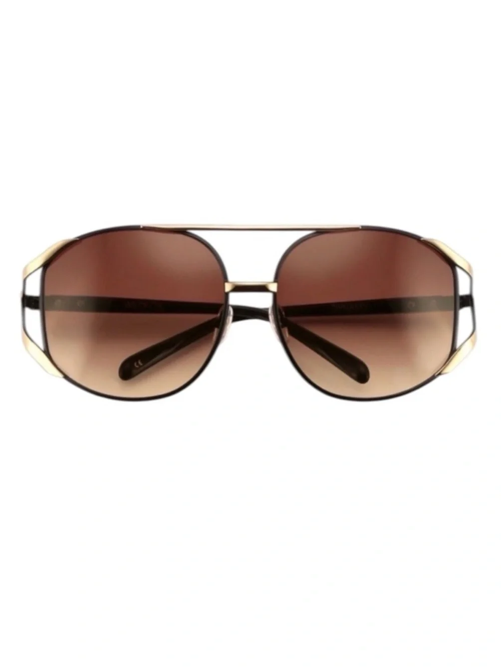 Wildfox Dynasty Aviator Sunglasses Black Gold Brown Gradient NWT